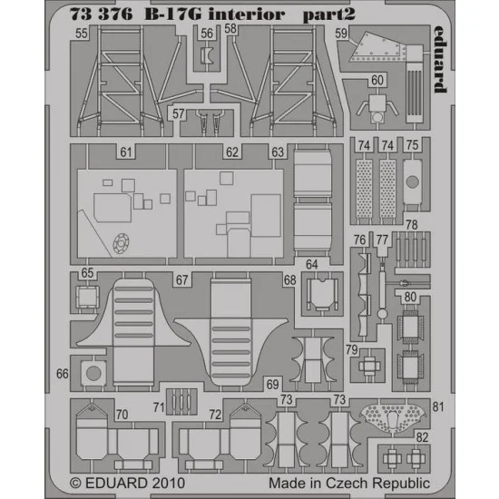 Eduard 73376 1/72 Boeing B-17G Flying Fortress Interior Colour Photoetch Set Vol.1 for Revell