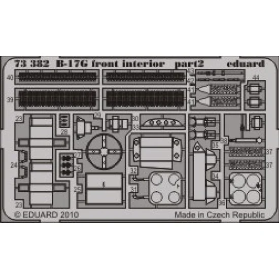 Eduard 73382 Colour Photoetch for 1/72 B-17G Flying Fortress Front Interior for Revell kit