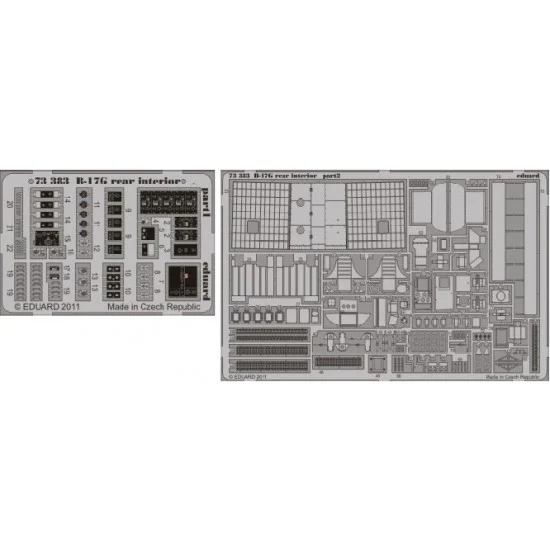 Eduard 73383 Colour Photo-etched Set for 1/72 Boeing B-17G Flying Fortress Rear Interior for