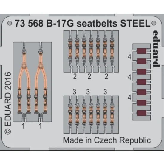 Eduard 73568 1/72 Boeing B-17G Flying Fortress Seatbelts for Airfix kit A08017 (Steel, 1PE)