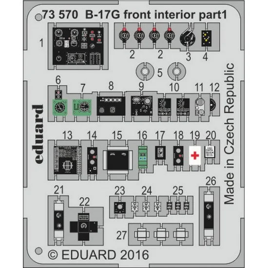 Eduard 73570 1/72 Boeing B-17G Flying Fortress Front Interior Detail Set for Airfix kit A08017 (2PE)