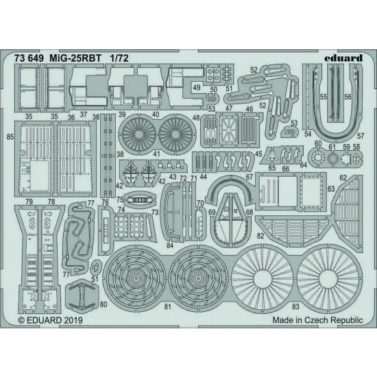 Eduard 73649 1/72 Mikoyan-Gurevich MiG-25RBT Photo-etched Detail Parts for ICM kits