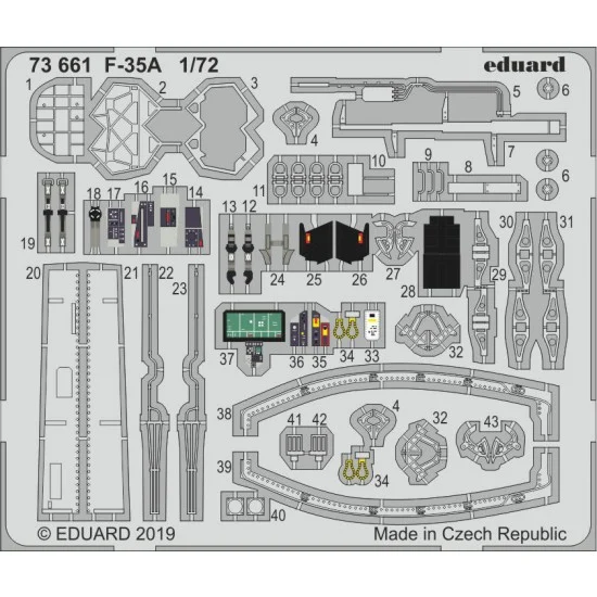 Eduard 73661 1/72 Lockheed Martin F-35A Detail Set for Hasegawa kits
