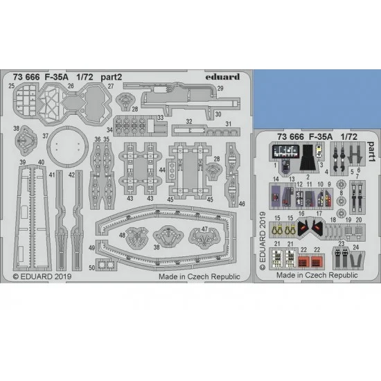 Eduard 73666 1/72 Lockheed Martin F-35A Lightning II Detail Set for Academy kits