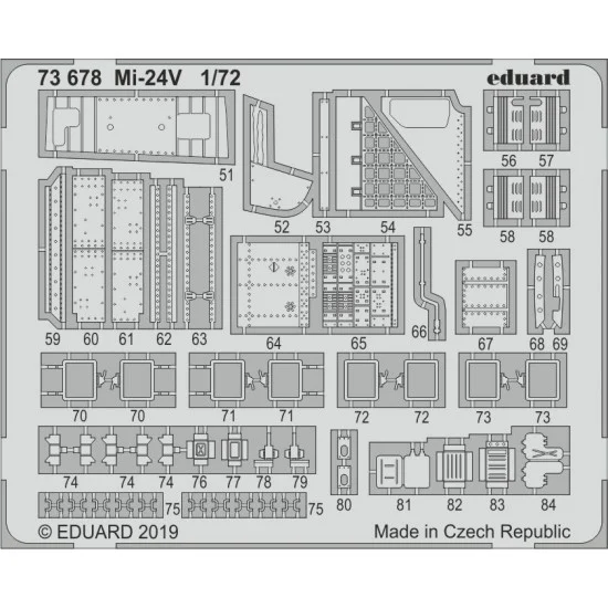 Eduard 73678 1/72 Mil Mi-24V Detail Parts (PE) for Zvezda kits