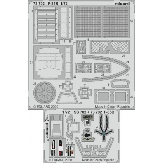 Eduard 73702 1/72 Lockheed Martin F-35B Lightning II Detail set for Italeri kits