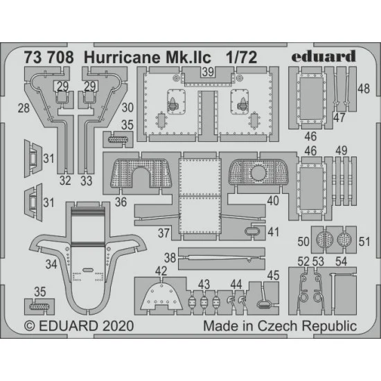 Eduard 73708 1/72 Hawker Hurricane Mk.IIc Detail Set for Arma Hobby kits - Model Planes