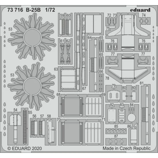 Eduard 73716 1/72 North American B-25B Mitchell Detail Set for Airfix kits