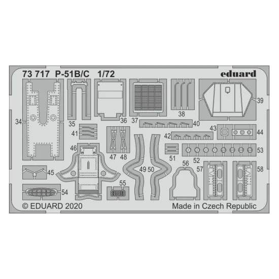 Eduard 73717 1/72 North American P-51B/C Mustang Detail Set for Hasegawa/Hobby 2000 kits
