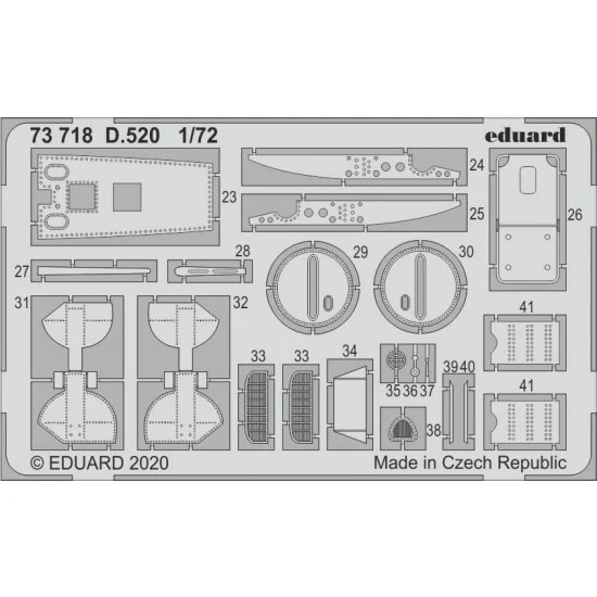 Eduard 73718 1/72 Dewoitine D.520 Detail Set for Hasegawa/Hobby 2000 kits - Model Planes
