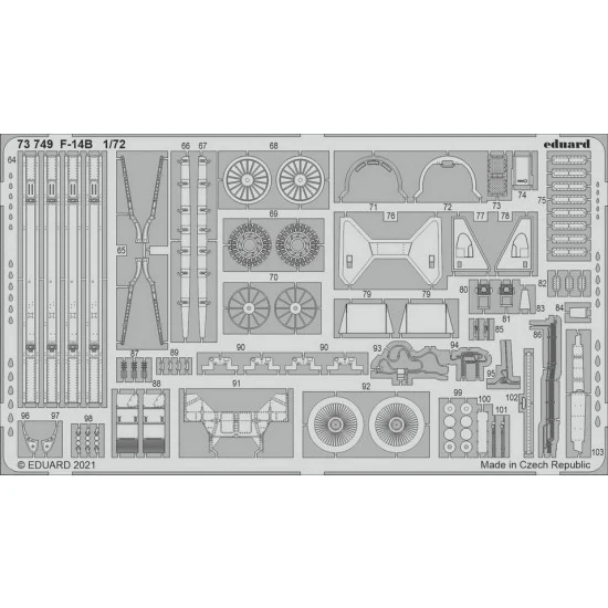 Eduard 73749 1/72 Grumman F-14B Tomcat Detail Set for Great Wall Hobby kits