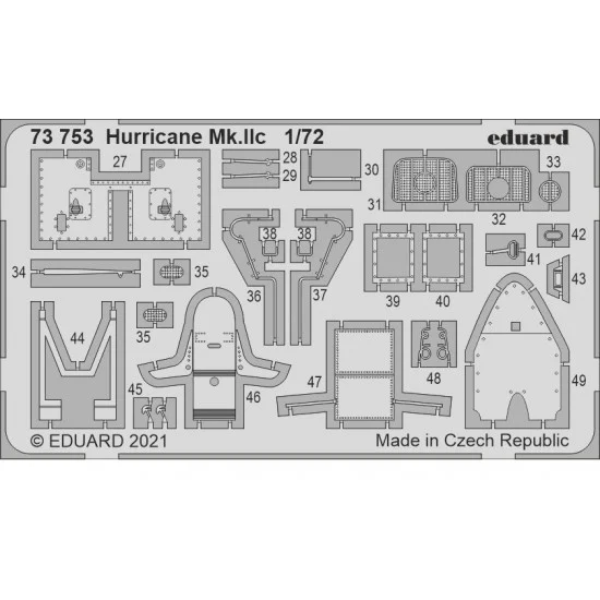 Eduard 73753 1/72 Hawker Hurricane Mk.IIc Detail parts for Zvezda kits - Model Planes