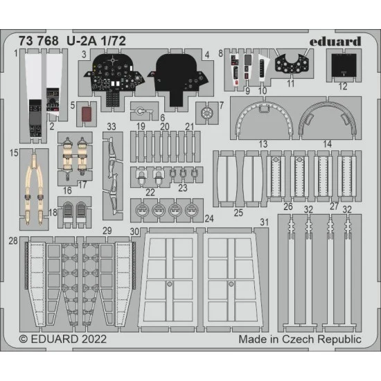 Eduard 73768 1/72 Lockheed U-2A Detail set for Hobbyboss kits