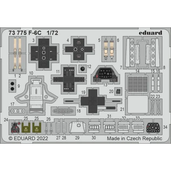 Eduard 73775 1/72 Curtiss F6C Hawk Detail Set for Arma Hobby kits - Model Planes