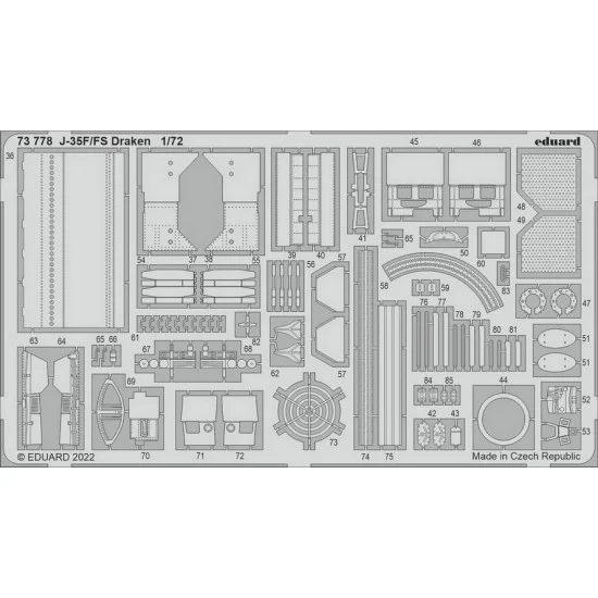 Eduard 73778 1/72 Saab J-35F/FS Draken Detail set for Hasegawa/Hobby 2000 kits