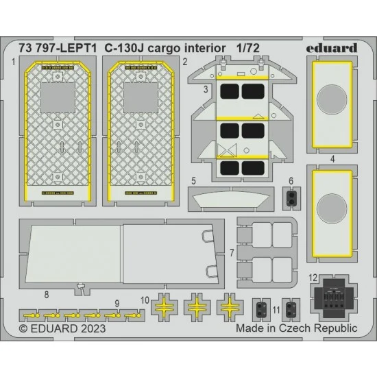 Eduard 73797 1/72 Lockheed Martin C-130J Super Hercules Cargo Interior Set for Zvezda kits