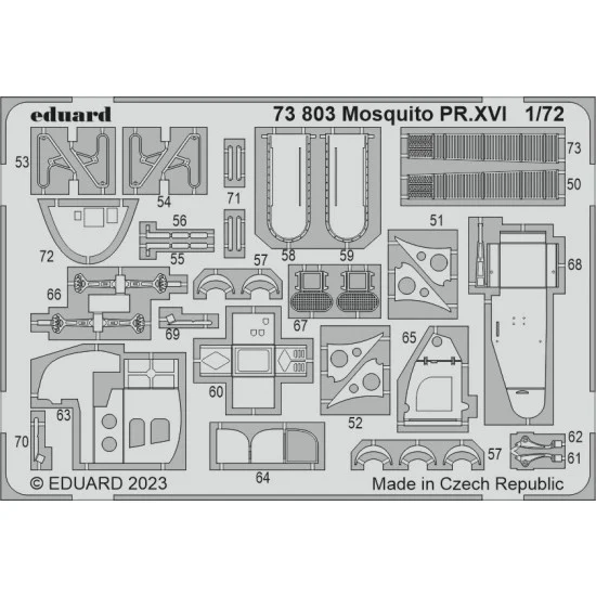 Eduard 73803 1/72 de Havilland Mosquito PR.XVI Photo-etched set for Airfix kits