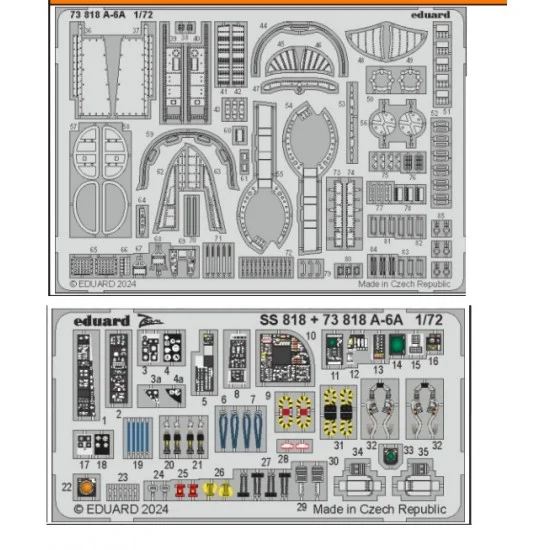 Eduard 73818 1/72 Grumman A-6A Intruder Photo-etched set for Trumpeter kits