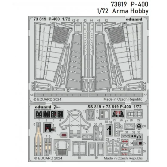 Eduard 73819 1/72 Bell P-400 Airacobra Photo-etched set for Arma Hobby kits