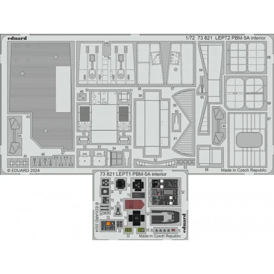 Eduard 73821 1/72 Martin PBM-5A Mariner Interior Detail Parts for Academy kits