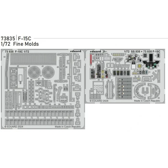 Eduard 73835 1/72 McDonnell Douglas F-15C Eagle Detail Parts for Fine Molds kits