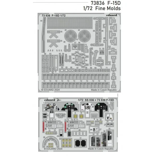 Eduard 73836 1/72 McDonnell Douglas F-15D Eagle Detail Parts for Fine Molds kits