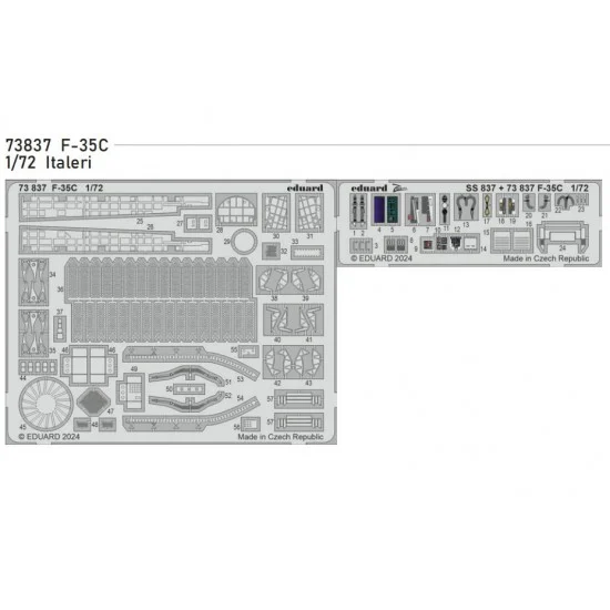 Eduard 73837 1/72 Lockheed Martin F-35C Lightning II Detail Parts for Italeri kits
