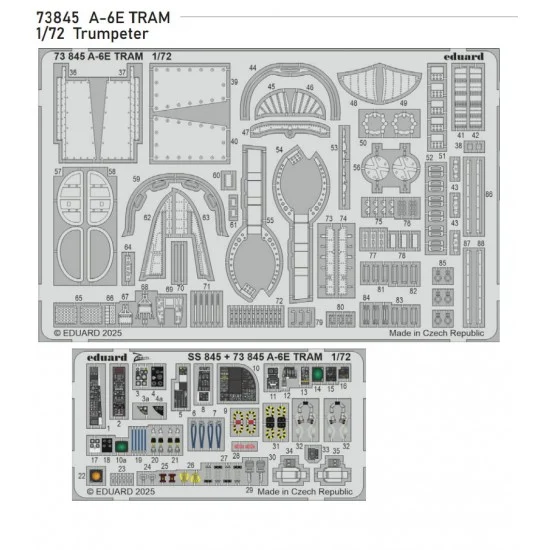 Eduard 73845 1/72 Grumman A-6E Intruder TRAM PE parts for Trumpeter kits