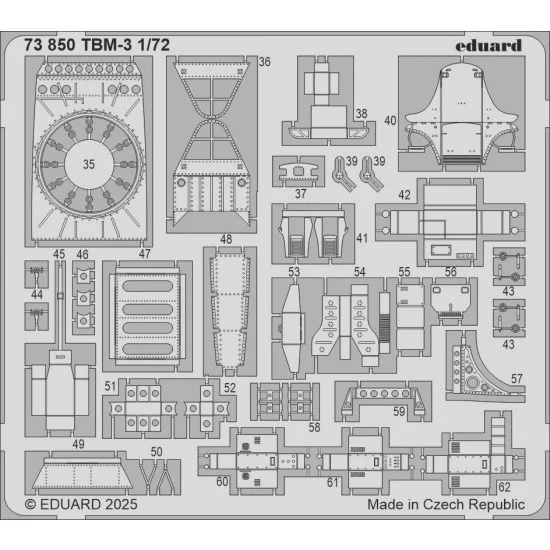 Eduard 73850 1/72 TBM-3 Avenger Photo-etched set for Hobby Boss kits