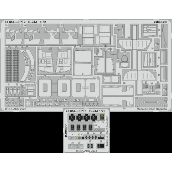 Eduard 73854 1/72 B-24J Liberator Detail parts (PE) for Hasegawa kits