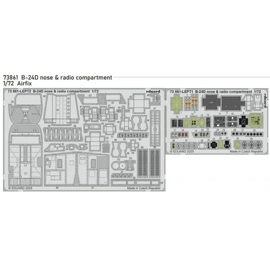 Eduard 73861 1/72 B-24D Nose and Radio Compartment Photo-etched set for Airfix kits
