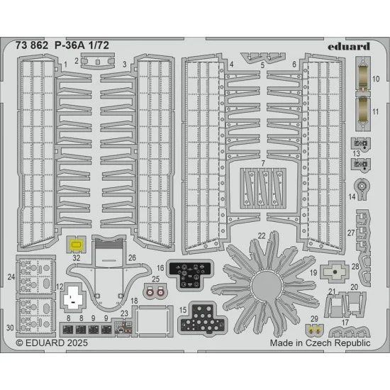 Eduard 73862 1/72 P-36A Photo-etched set for Arma Hobby kits