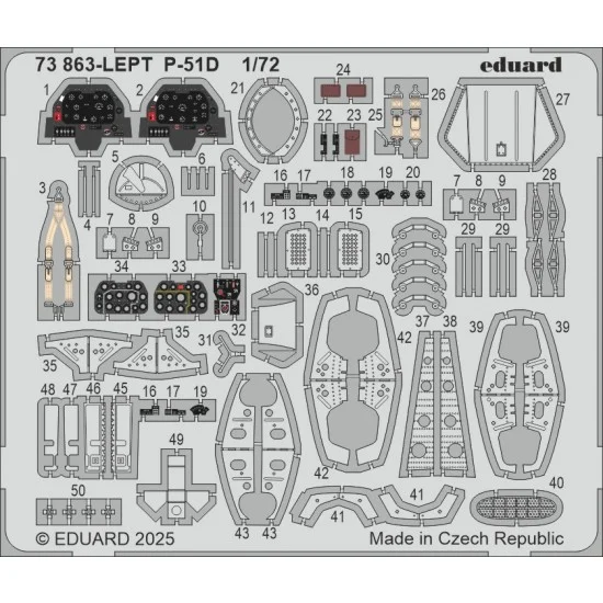 Eduard 73863 1/72 P-51D Mustang Photo-etched set for Arma Hobby kits