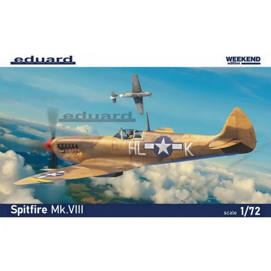 Eduard 7462 1/72 WWII British Spitfire Mk.VIII Fighter [Weekend Edition] - Model Planes