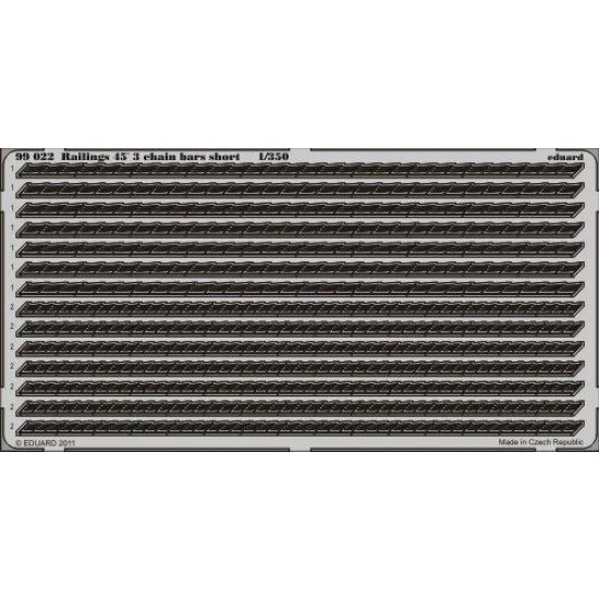 Eduard 99022 1/350 Photo-etched Railings (45 Degrees, 3 Chain Bars Short) #99022