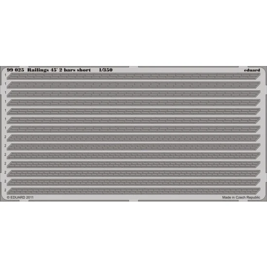 Eduard 99025 1/350 Railings 45 degree 2 Bars Short - Model Ships & Boats