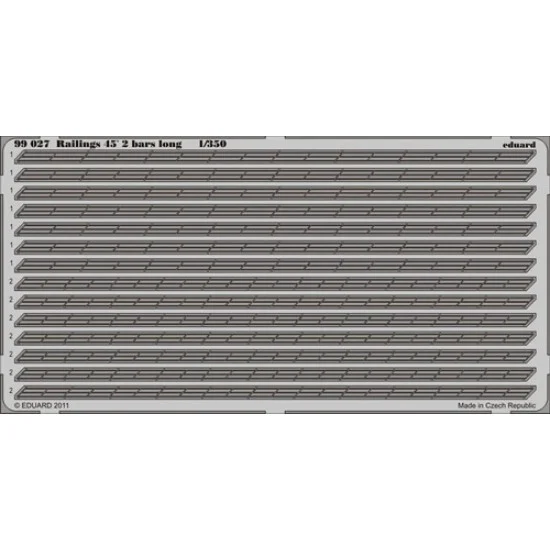 Eduard 99027 1/350 Photo-etched Railings (45 Degrees, 2 Chain Bars Long) #99027