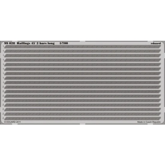 Eduard 99028 1/700 Railings 45 degree 2 Bars Long - Model Ships & Boats