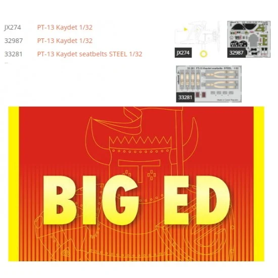 Eduard BIG33135 1/32 Stearman PT-13 Kaydet Super Detail Set for Roden kits