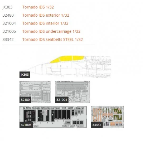 Eduard BIG33150 1/32 Panavia Tornado IDS Super Detail Set for Italeri kits - Model Planes