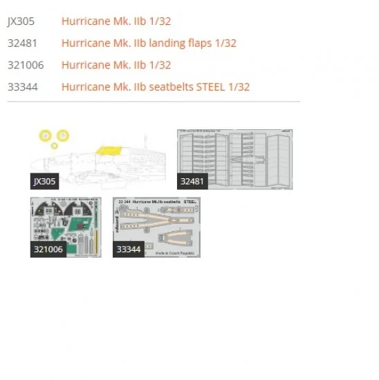 Eduard BIG33151 1/32 Hawker Hurricane Mk.IIb Super Detail Set for Revell kits - Model Planes