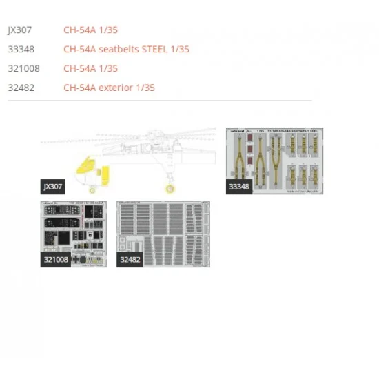 Eduard BIG33152 1/35 Sikorsky CH-54A Tarhe Super Detail Set for ICM kits