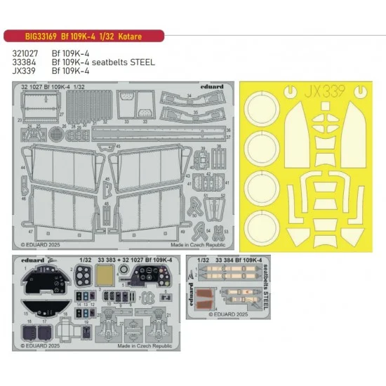 Eduard BIG33169 1/32 Bf 109K-4 PE Super Detail Set for Kotare kits
