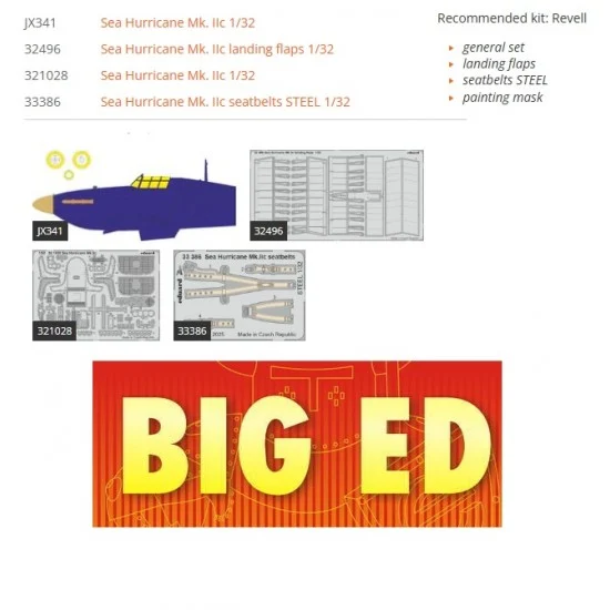 Eduard BIG33171 1/32 Sea Hurricane Mk.Iic Photo-etched Super Detail Set for Revell kits