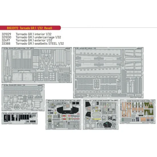 Eduard BIG33172 1/32 Tornado Gr.1 Super PE Detail set for Revell kits - Model Planes