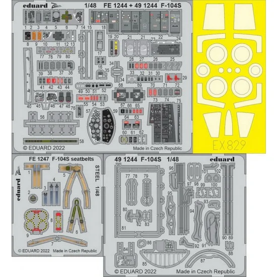 Eduard BIG49319 1/48 Aeritalia F-104S Starfighter Super Detail Set for Kinetic kits