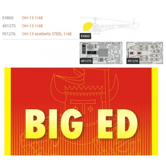 Eduard BIG49336 1/48 Bell OH-13 Sioux Super Detail Set for Italeri kits
