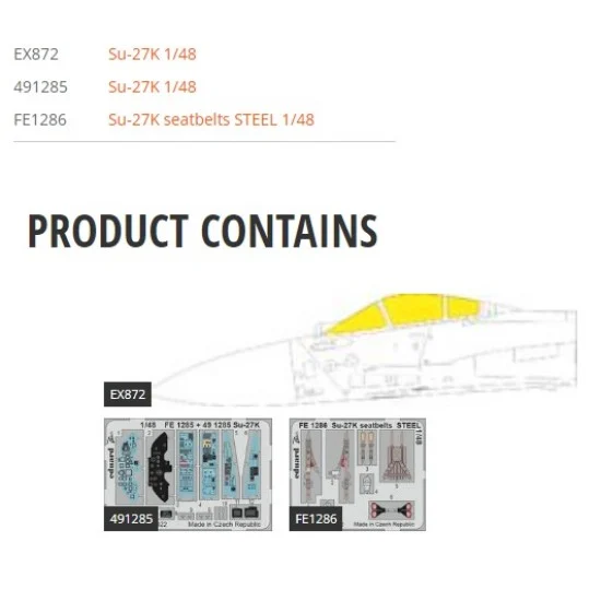 Eduard BIG49345 1/48 Sukhoi Su-27K Super Detail Set for Minibase kits