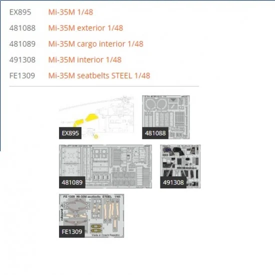 Eduard BIG49355 1/48 Mil Mi-35M Super Detail Set for Zvezda kits