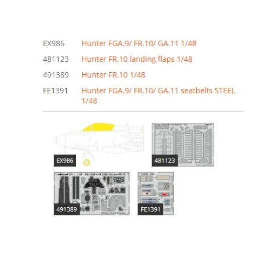 Eduard BIG49392 1/48 Hawker Hunter Fr.10 Super Detail Set for Airfix kits - Model Planes